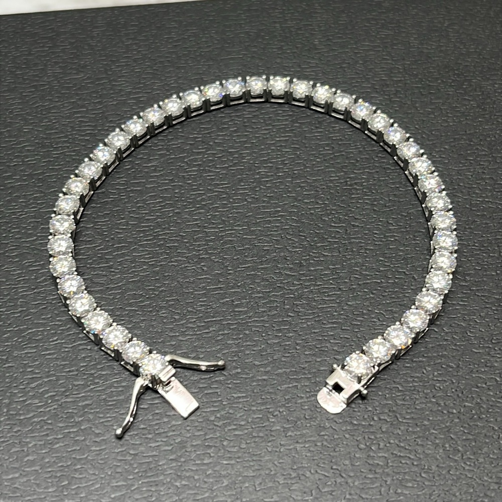 21CT MOISSANITE MENS TENNIS BRACELET GRA CERTIFIED NWT. SIZE 9
